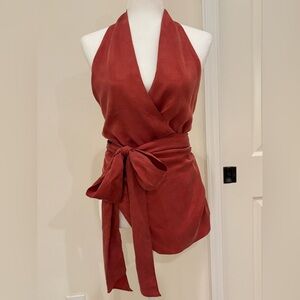 *NWT* Zara silk blend dramatic open-back top